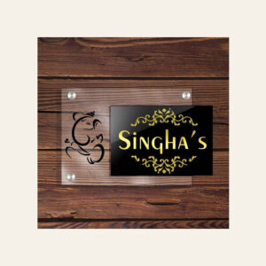 Acrylic Ganesha Name Plate