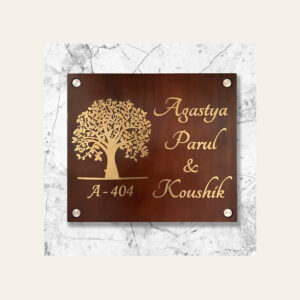 eak Wood Mahogany Name Plate